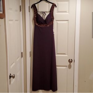Plum gown copper sequin